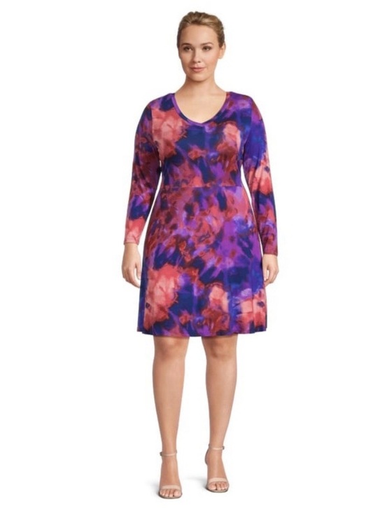 Terra & Sky Dresses & Skirts - Terra & Sky Women's Plus Size Long Sleeve Swing Dress, Size 4X 28w-30w NWT